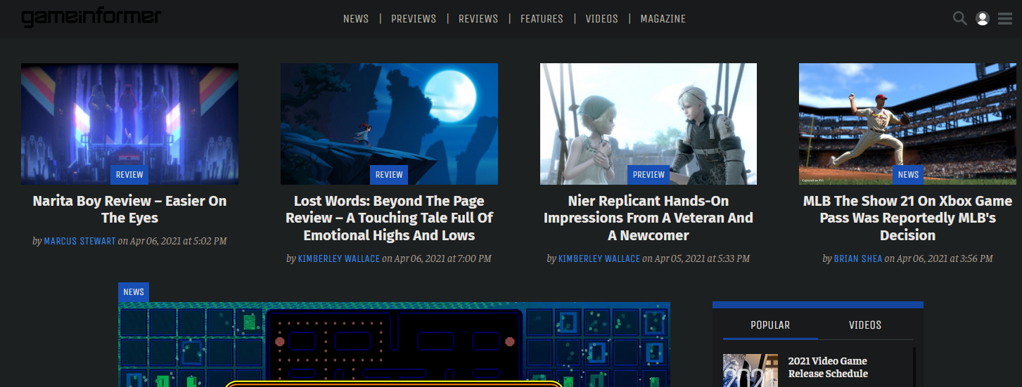Game Informer 2021 Screenshot