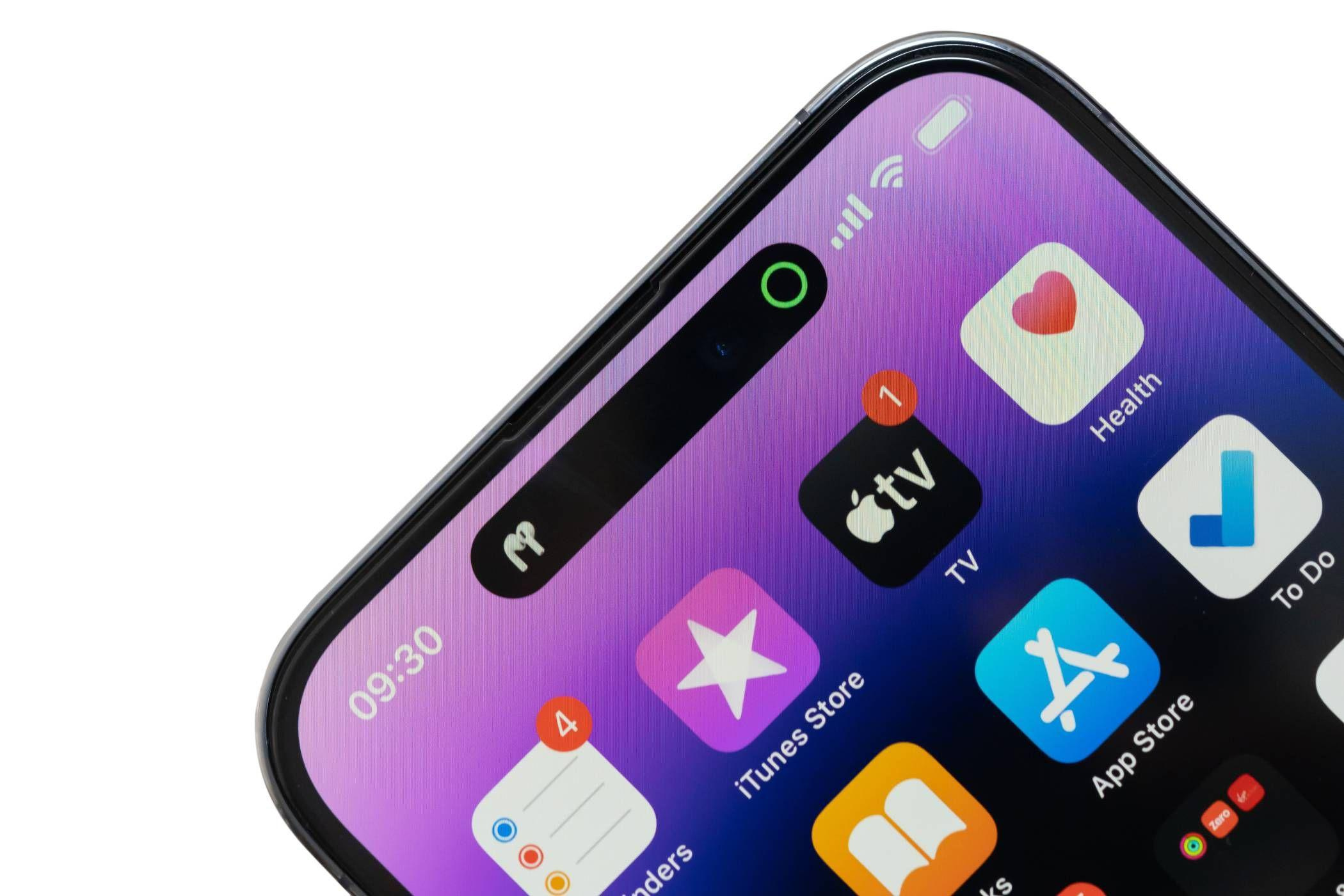 Dynamic Island on iPhone display